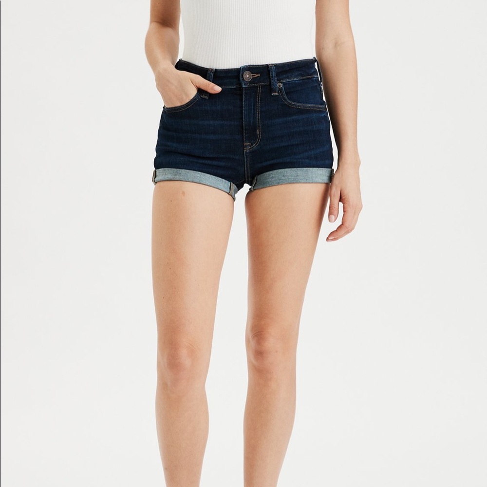 American Eagle dark wash denim shorts